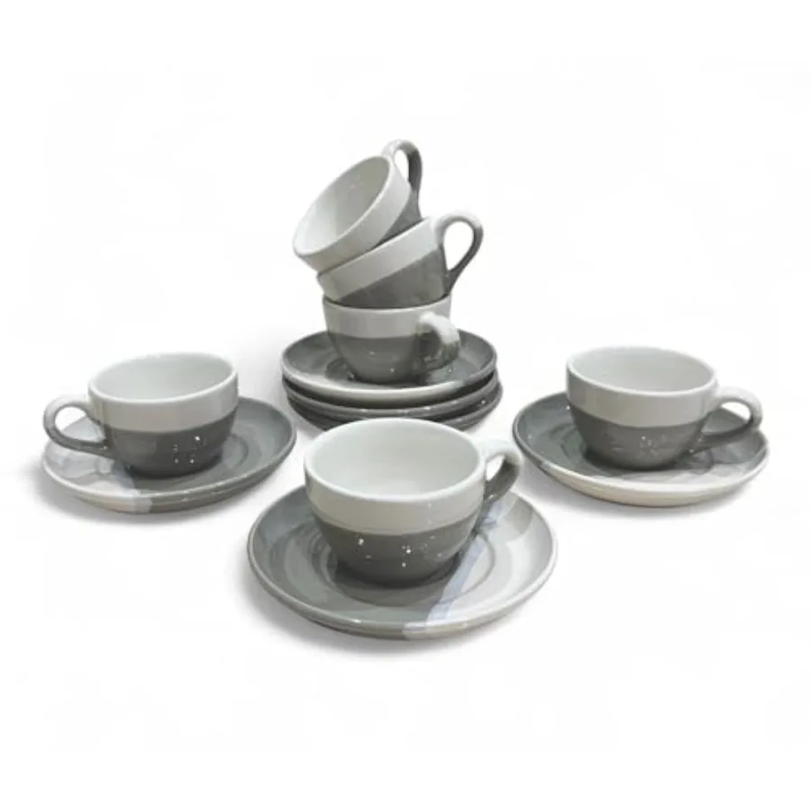 

2 oz Espresso Cups with Saucers, Mini Ceramic Espresso Cups Set of 6, Espresso Cup Set, Coffee Mug Set for Latte, Macchiato, De