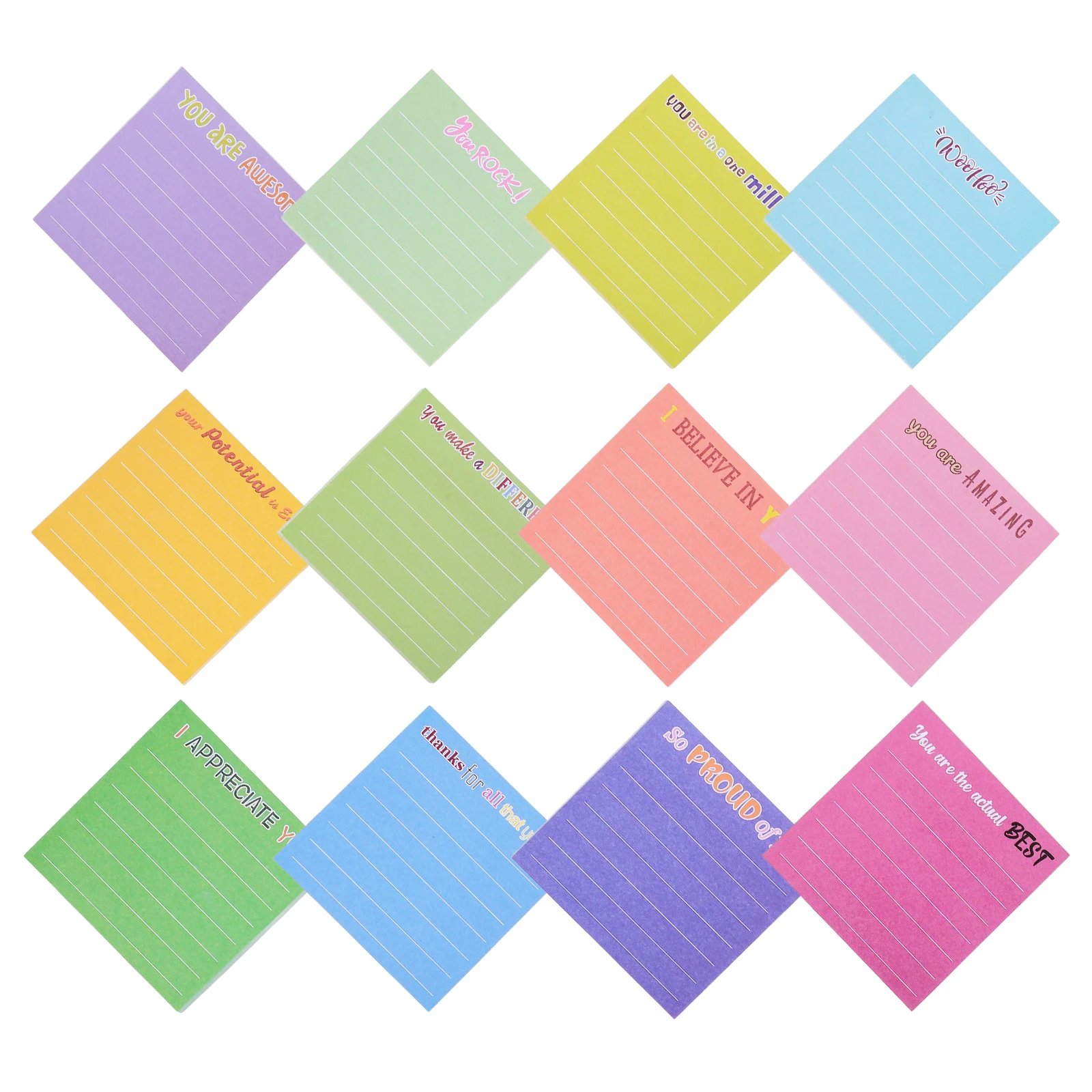 

12Pcs Small Sticky Tabs Memo Stickers Portable Note Pads Self Adhesive Smooth Writing Sticky Book Tabs School Office Supplies