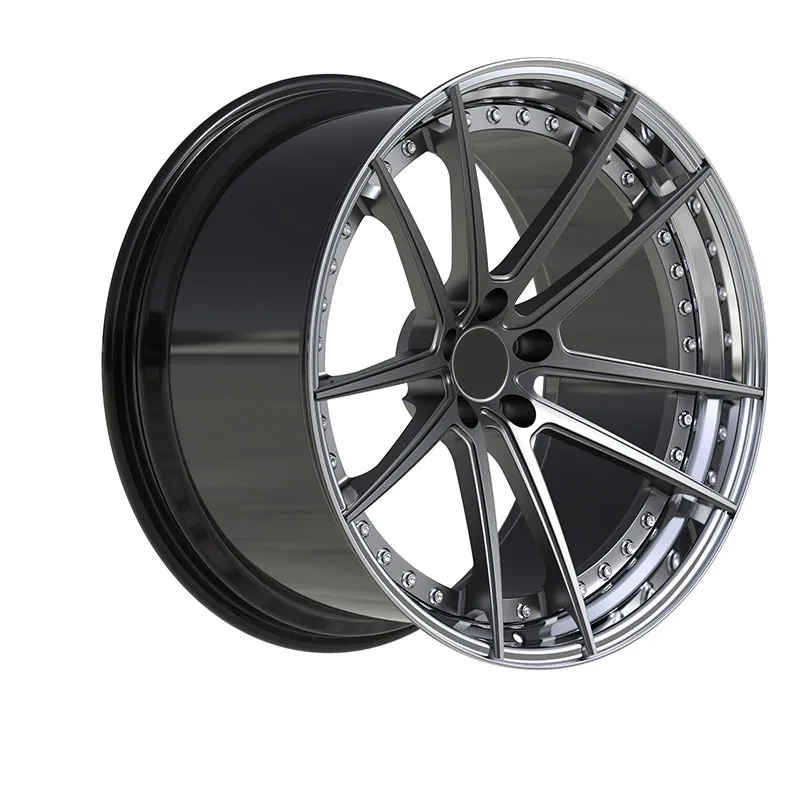 Forged 2 Piece Rim Wheel Deep Lip Custom 6061t6 Car Forged Alloy Wheel 2 Pc Deep Dish Rims 5X112 5X120 5X130 5X114.3