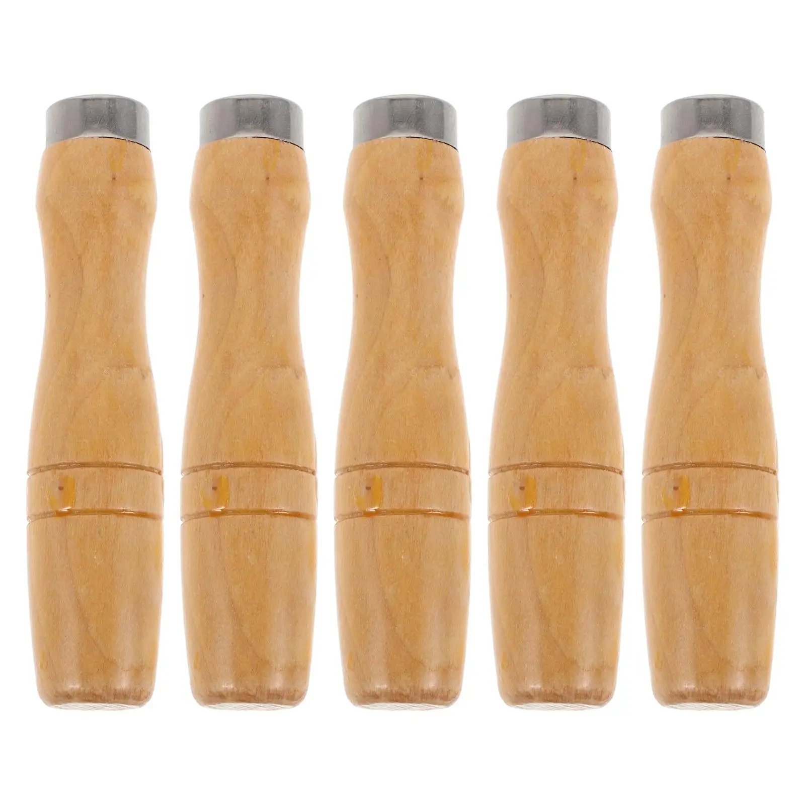 

5 Pcs Wooden Handle File Handles 11 3cm Ergonomic for Tools Screwdrivers Drills Replacement Chisel Blade