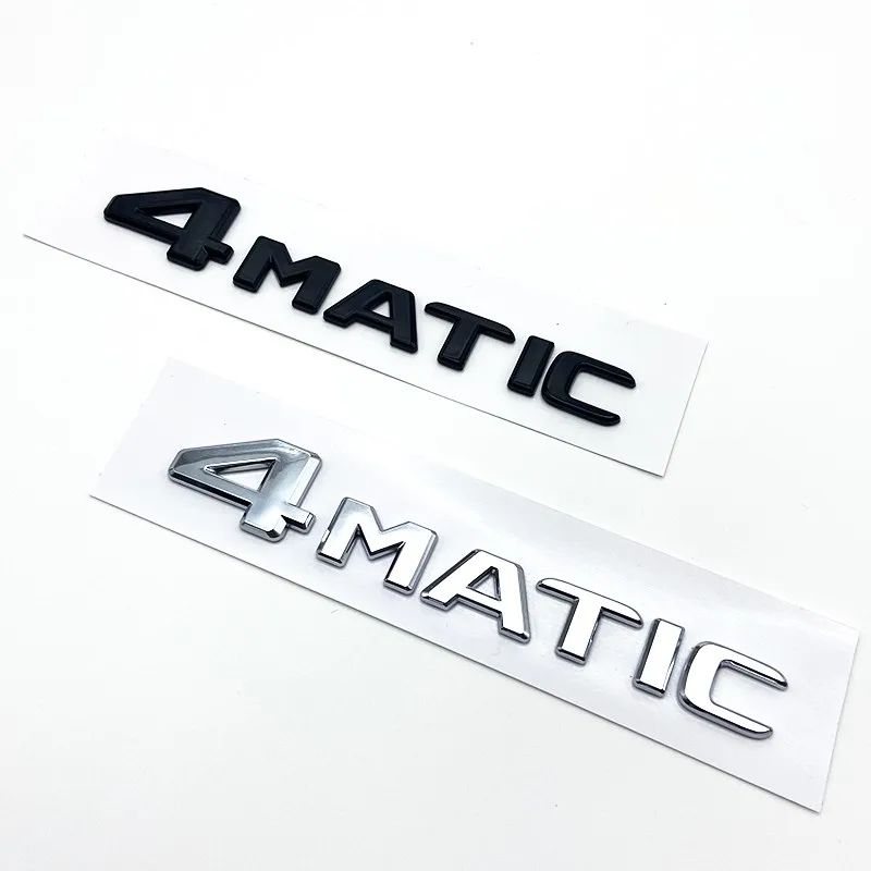 Für Mercedes-Benz A B C E G S ML SL CL GLA CLA Klasse 4MATIC 4 MATIC Kofferraum-Chrom-Emblem mit Schwarzen Buchstaben Aufkleber – Detail 2