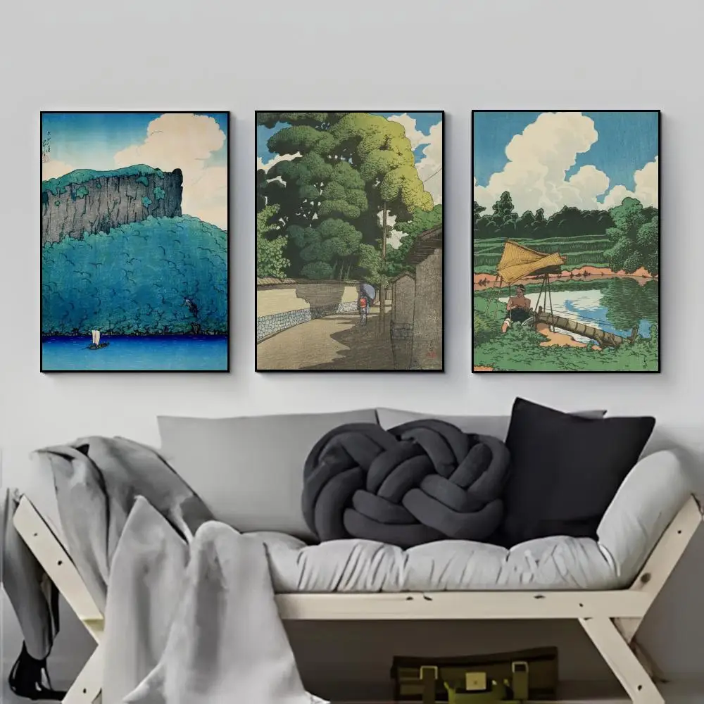 Calm Serene Painter Art H-Hasui Kawase Poster Poster HD  Waterproof Wall Sticker Bar Living Room Decor Gift
