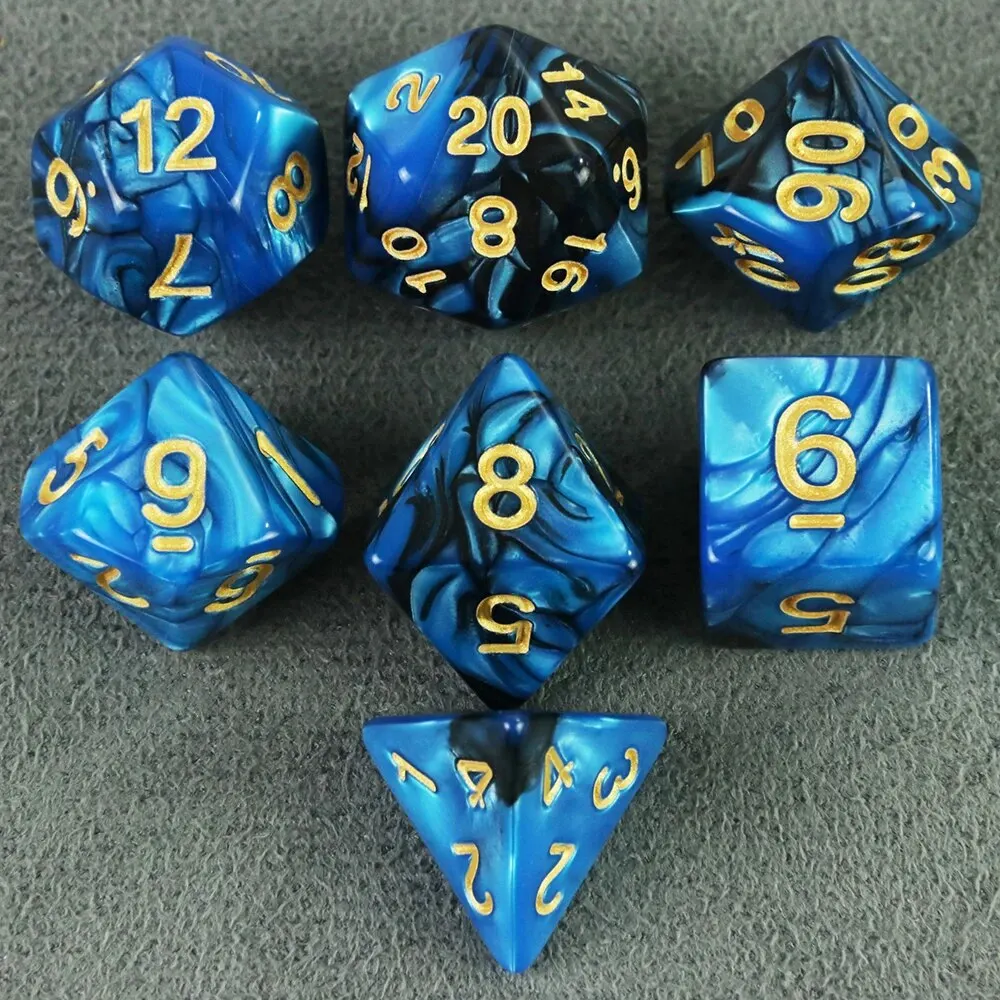 7PCS 1 Set Galaxy Style DND Dice Set D4 D6 D8 D10 D12 D20 Multifaceted Dice Are Used For TRPG Dragon Dungeon Board Game