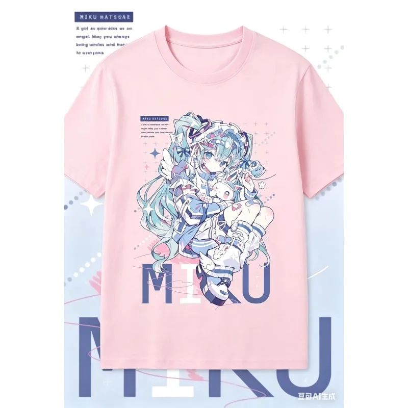 2026 Summer Kawaii Hatsune Miku Short-sleeve T-shirt Japanese-style Loose Casual Sports Daily Commute / Anime Convention Top