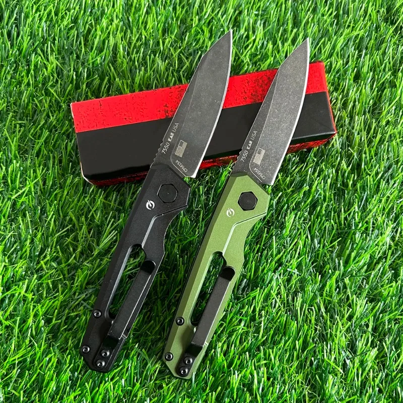 KS 7550 جيب سكين للفرد 8Cr13Mov شفرة الطيران مقبض ألمونيوم الدفاع عن النفس التخييم الصيد السكاكين في الهواء الطلق أدوات المساعدة