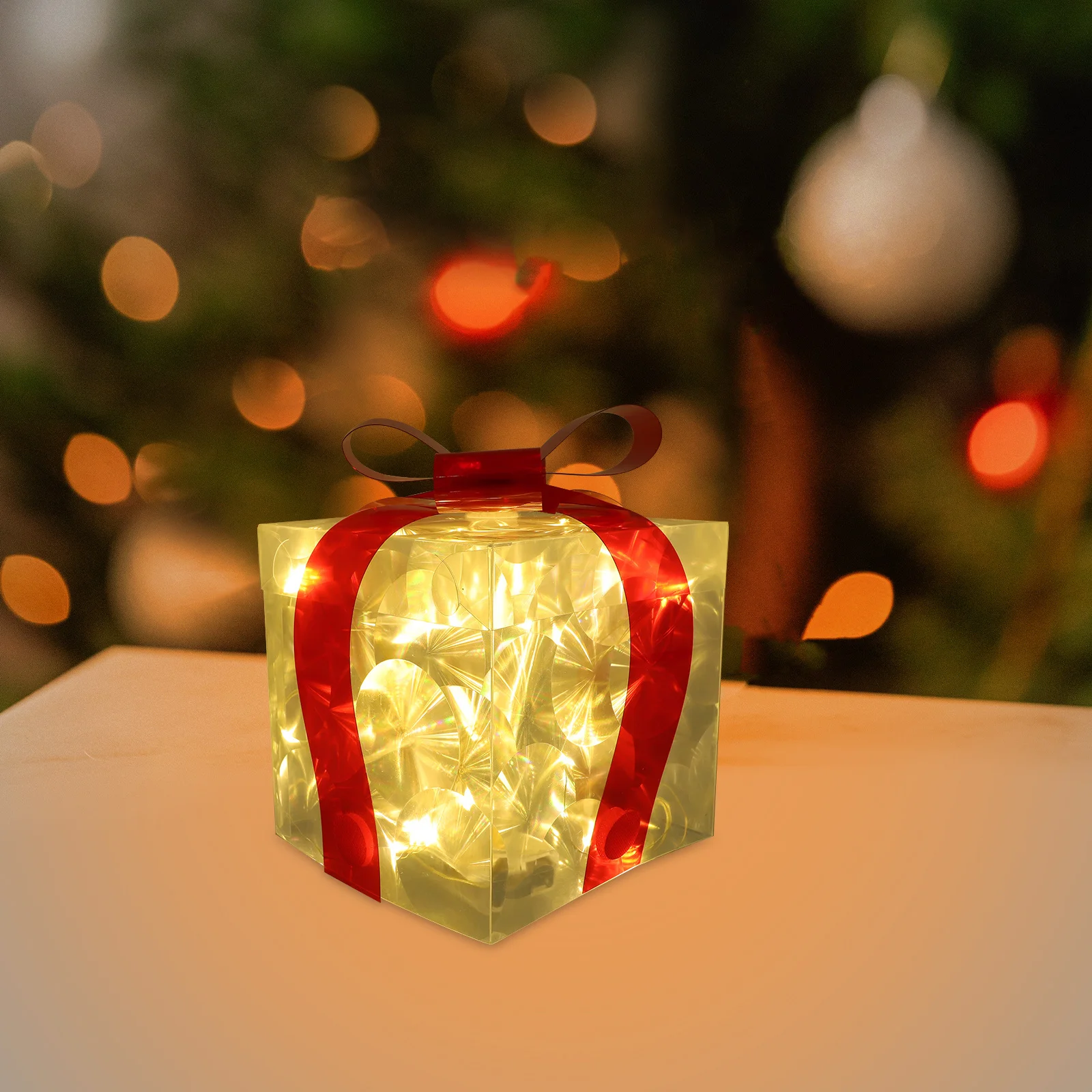 

Christmas Lighted Gift Box Glowing Xmas Present Luminous Decor For Home Bar Hotel Shop Window Led Ornament Party