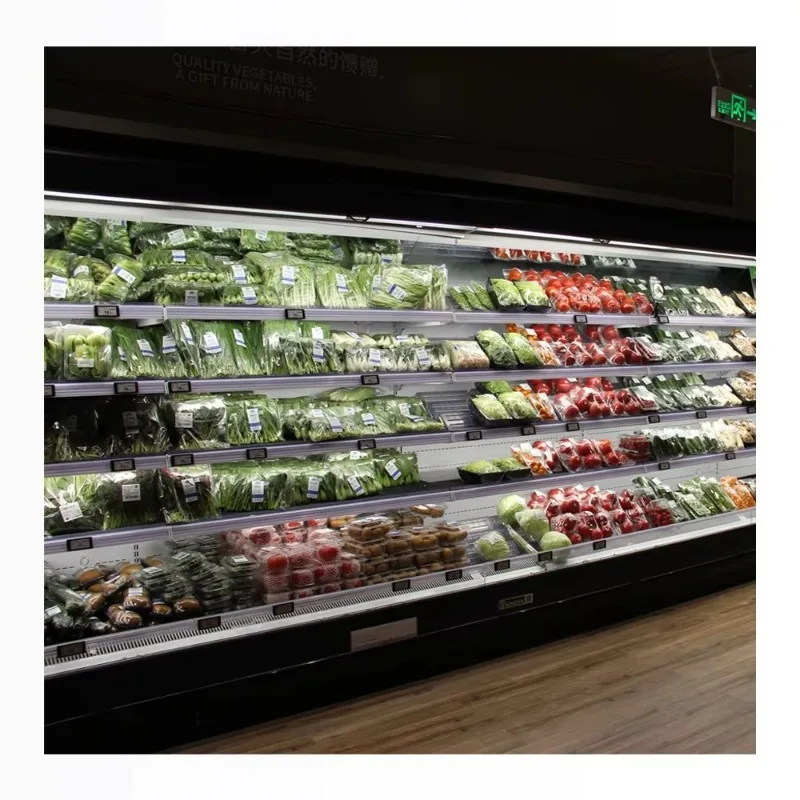 Customize Vegetable Display Fridge for Supermarket Open Case Refrigerator for Fruits and Vegetables Display Cooler
