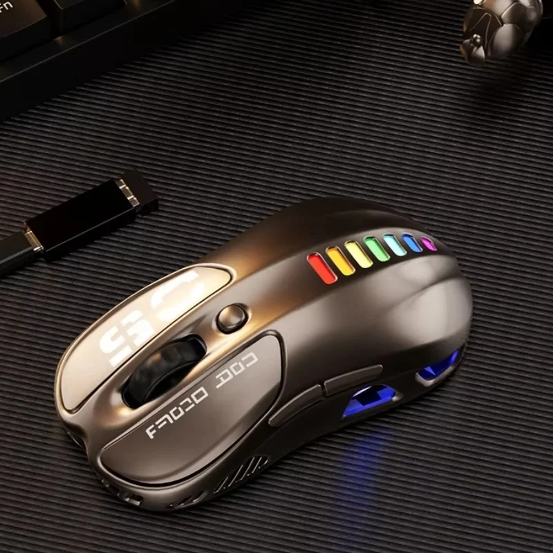 Az57 Mouse Nirkabel Tiga Mode Mouse Gaming 1000Hz 10000Dpi Paw3311 Sensor Rgb Ringan Latensi Rendah Aksesori Game Esports