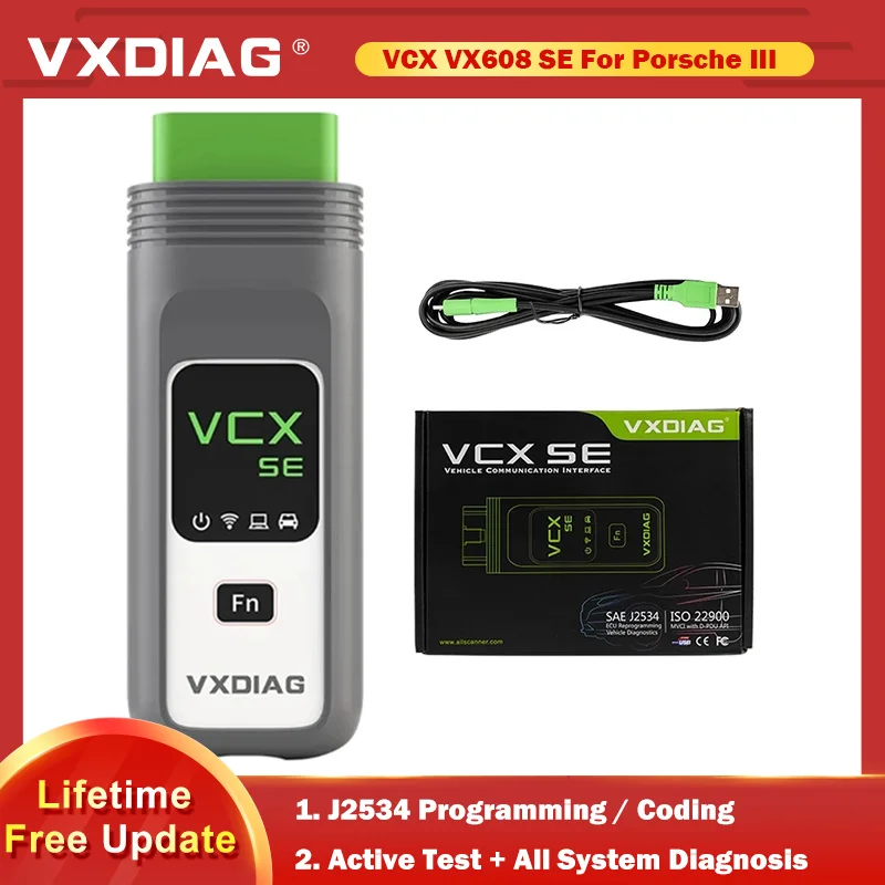 

Новый VXDIAG VCX SE DoIP VX608 SE для Porsche III ECU программируемое кодирование протокол J2534 автоматический OBD2 сканер диагностические инструменты