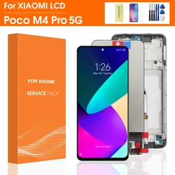 6.6'' For Xiaomi POCO M4 Pro 5G LCD Display Touch Screen Digitizer + frame Assembly For Xiaomi POCO M4Pro 21091116AG LCD