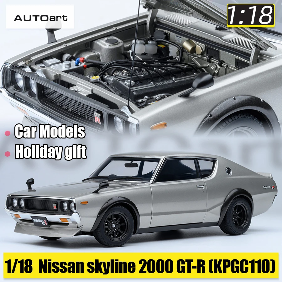 NISSAN SKYLINE 2000 GT-R (KPGC110) TUNED VERSION RS WATANABE WHEEL AUTOart 1/18 Static display model Birthday gift collection