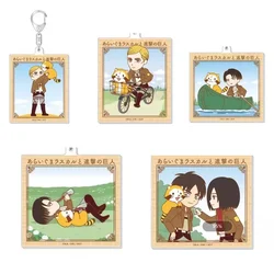 Game Eren Yeager Erwin Smith Levi Ackerman Mikasa Keychain Doll Anime Acrylic Keyring for Gift