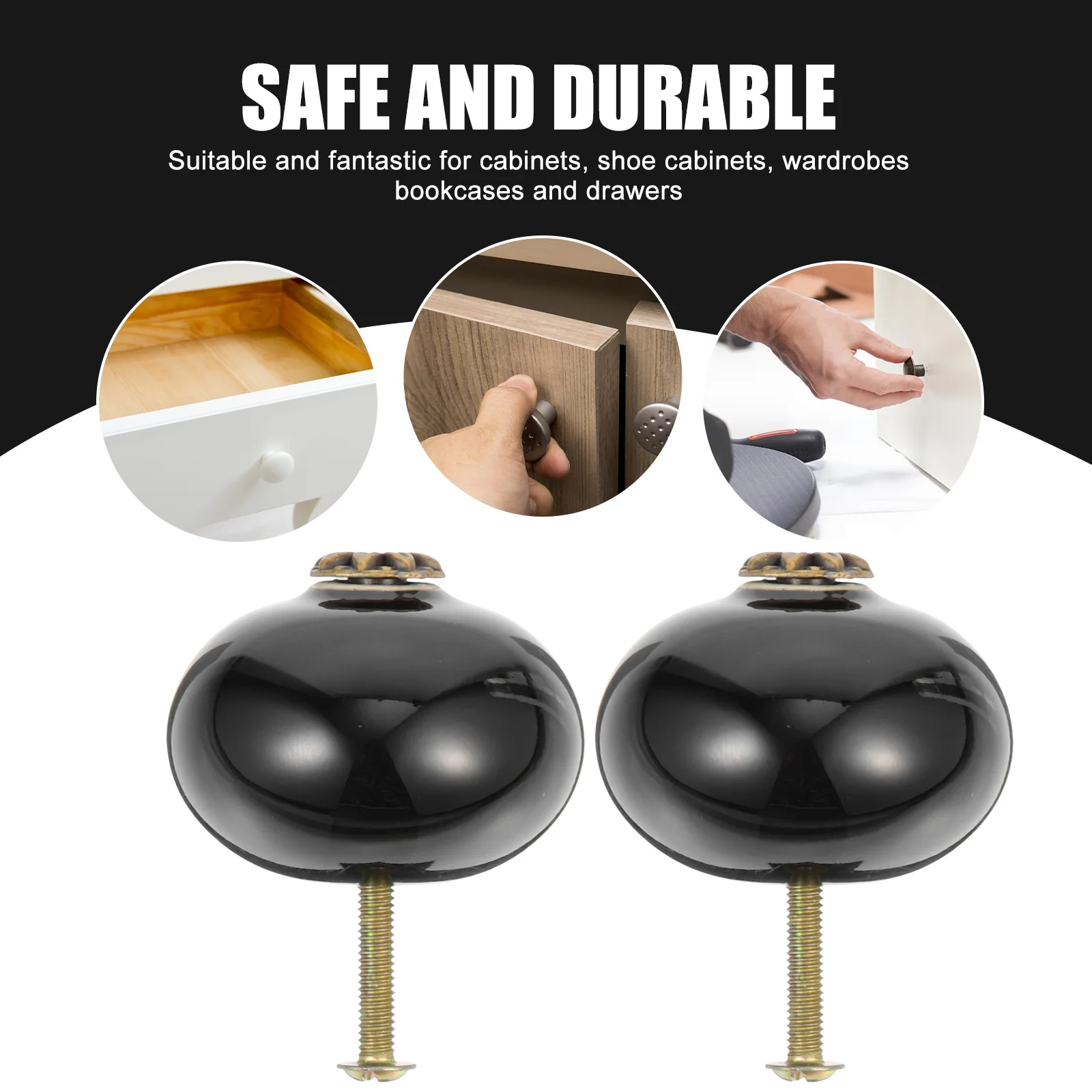 

2Pcs Drawer Knobs Round Single Hole Dresser Handles for Cabinets Wardrobes Cupboards Door Replacement Hardware