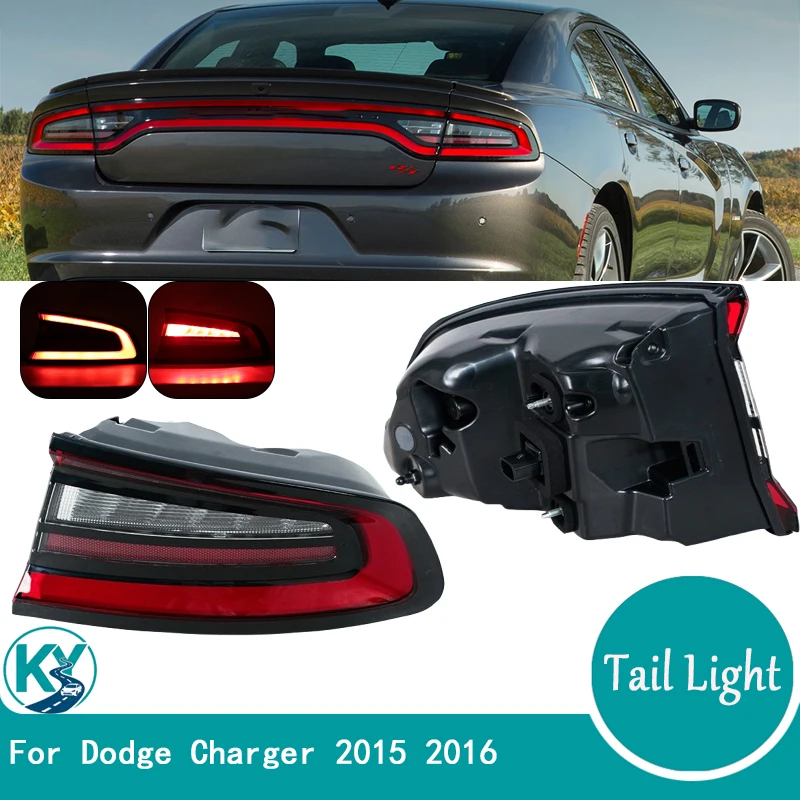 For Dodge Charger 2015 2016 LED Tail Light Rear Turn Signal Light Stop Brake Fog Lamp Car Accessories 68213145AB 68213144AB