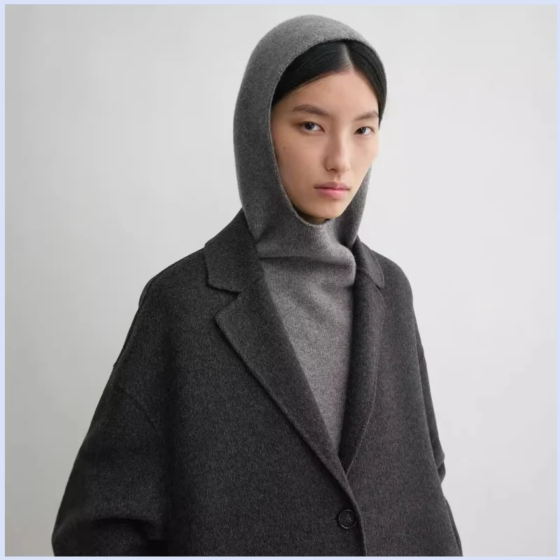 TT 패셔너블한 하이넥 후드 100% 선별된 면 울 니트 레이어드 베스트