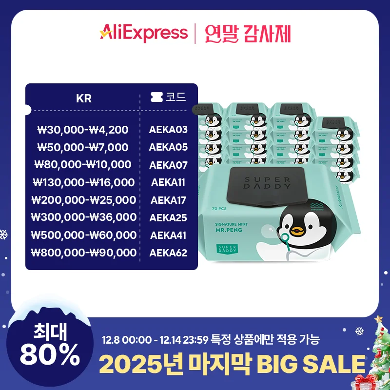 # سوبر دادي مستر بنغ مينت بيبي مناديل مبللة نوع الغطاء 70 ورقة 20 عبوة (70 جرام) #1