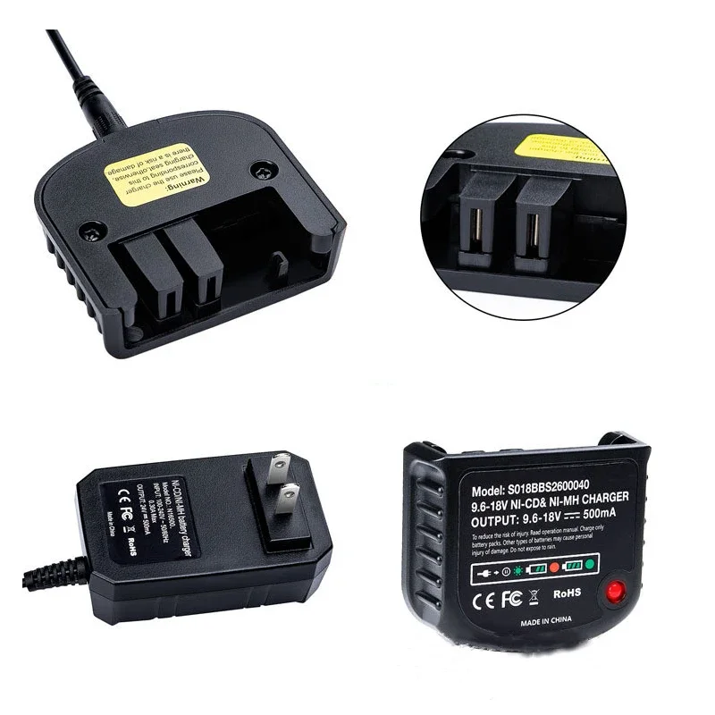 블랙 데커 Ni-Cd Ni-Mh 배터리 Hpb18 Hpb18-Ope Hpb12 Hpb14 DB18V Fsb18 Fs120Bx용 리튬 이온 9.6V-18V 다중 볼트 배터리 충전기