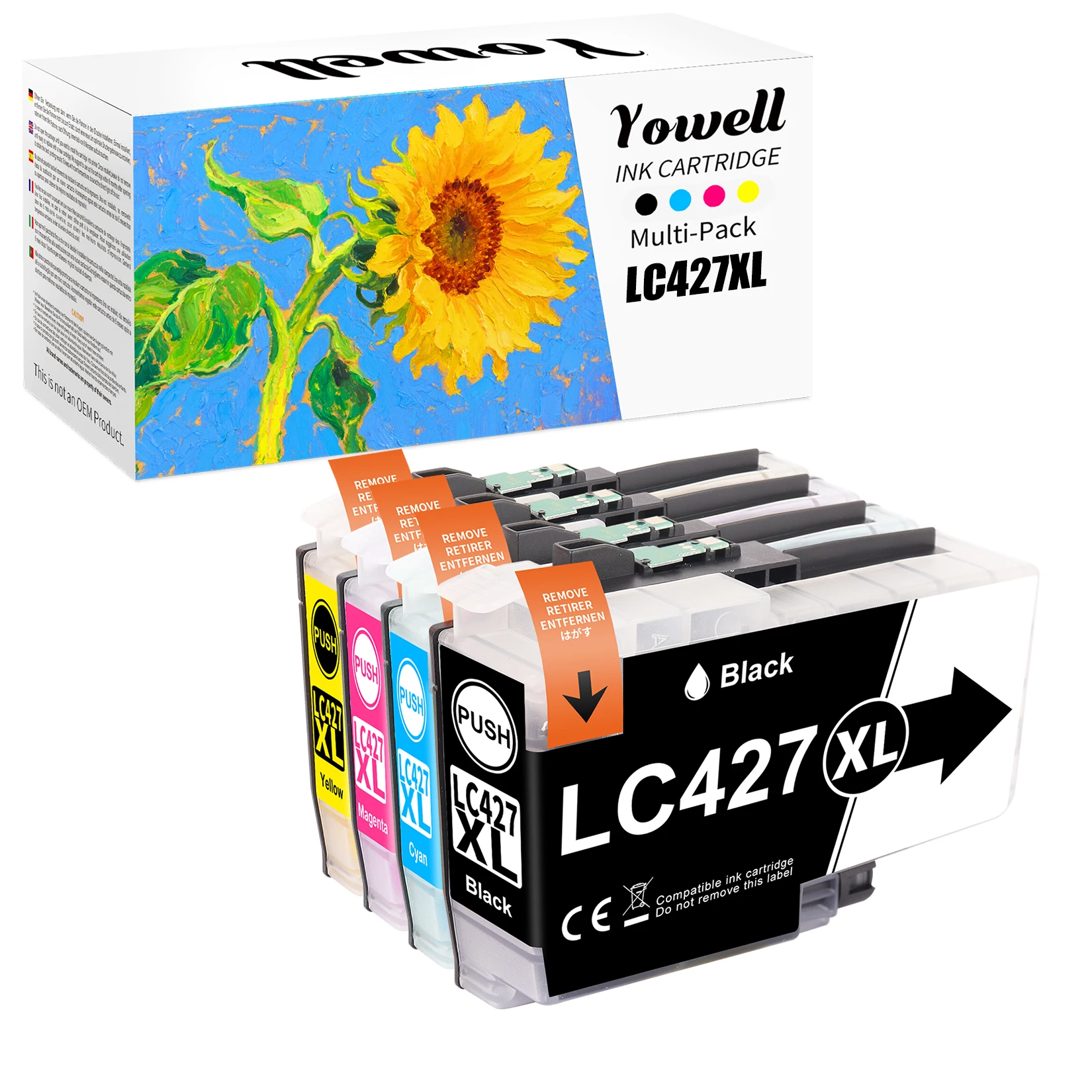 Yowell LC-427XL Tintenpatronen, kompatibel mit den Druckern Brother MFC-J5955DW, MFC-J6955DW, HL-J6010DW, MFC-J6957DW, MFC-J6959DW – Detail 1
