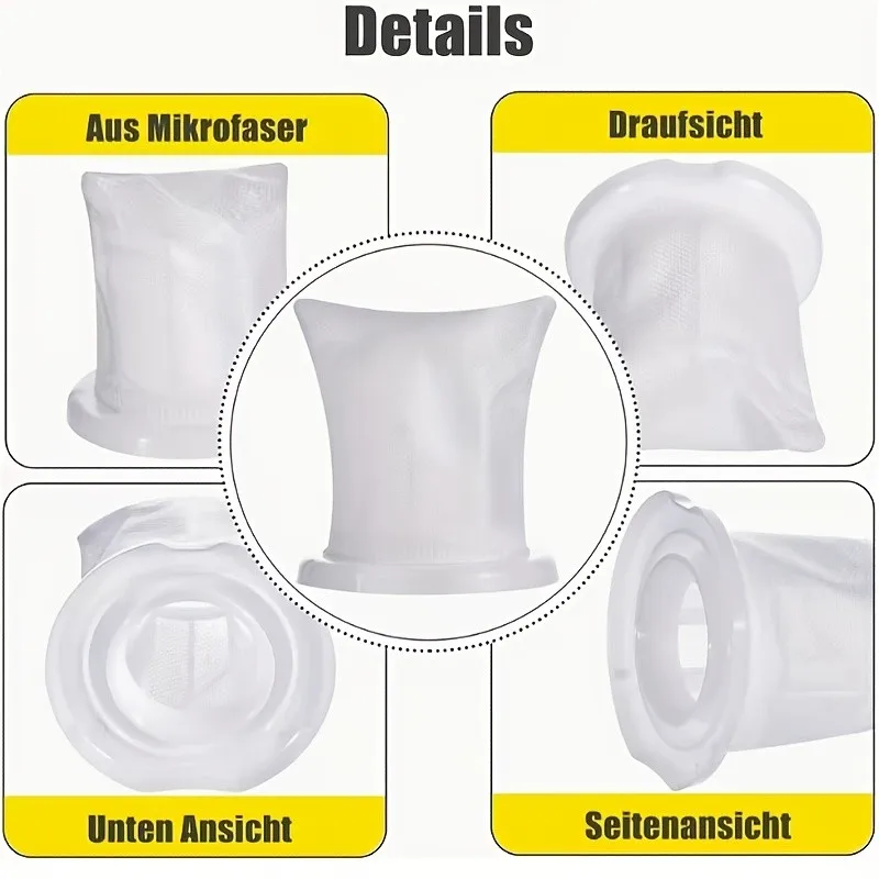 Image of 3 Stück für Vorwerk Kobold VC100 Handstaubsauger, innerer Hepa-Filter, Zubehör, Ersatz-Set, weich