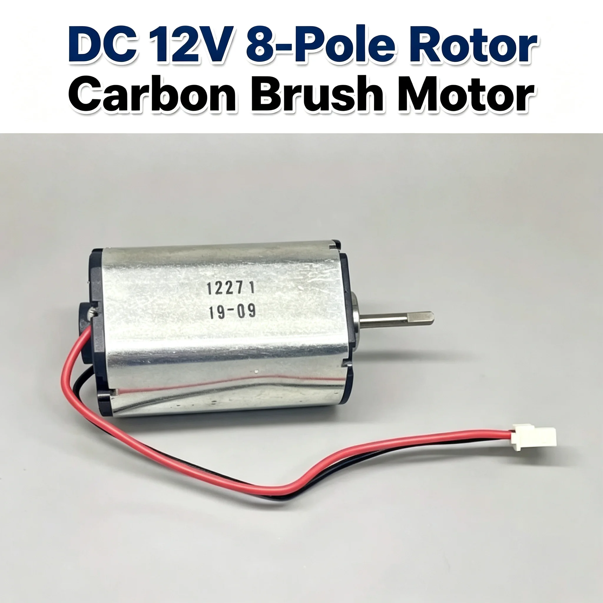 DC 12V Carbon Brush Motor 3713RPM High Torque 8-Pole Rotor Front Ball Bearing for Ventilator BP Meter Home Appliance