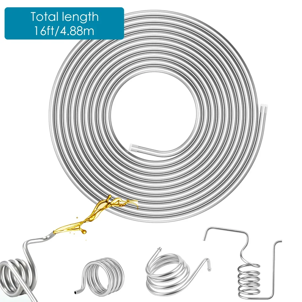 5/16 Aluminum Fuel Line 3003 Alloy Tubing 650 PSI High Pressure Oil Pipe Easy Bend For Fuel Tank Pump Car System 16ft 1Pack