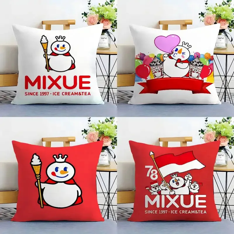 VIKAMA Dekorativer Kissenbezug mit Schneemann-Eiscreme-Motiv, verdeckter Reißverschluss, geeignet für Wohnzimmer, Sofas und Schlafzimmer