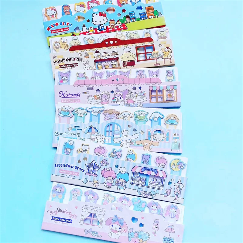 24pcs/lot Sanrio Melody Kuromi Cinnamoroll Memo Pad Sticky Notes Stationery Label Notepad Planner Sticker Post School Supplies