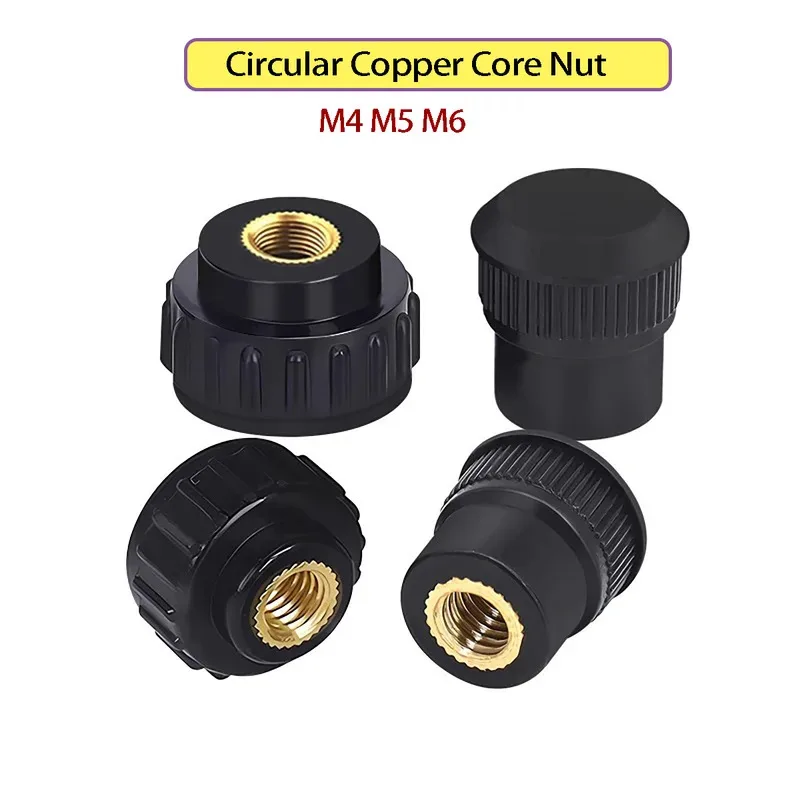 Hand Twisted Nut With Rubber Head And Rolled Plastic Screw Cap Striped Knob M4 M5 M6