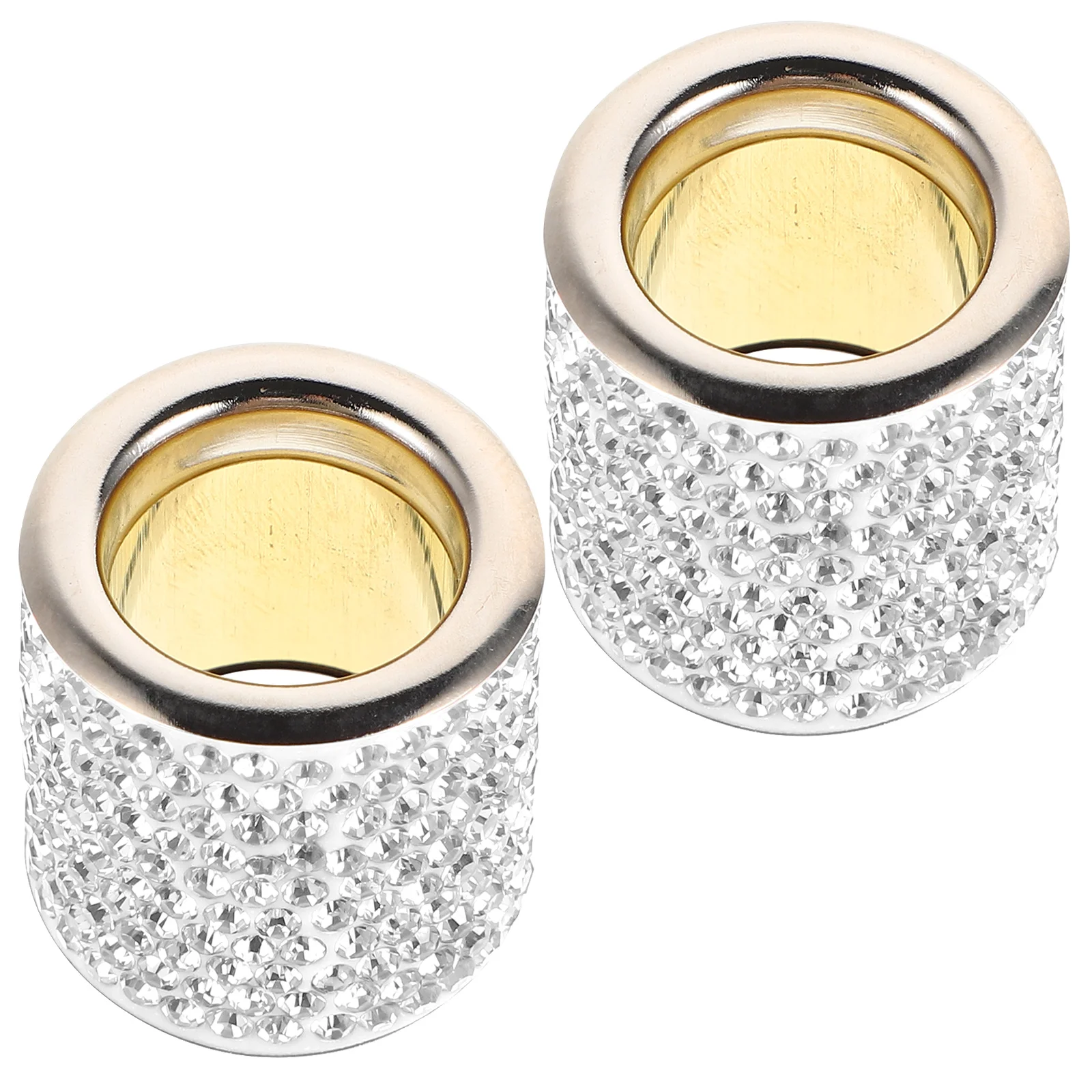 

2Pcs Car Decorative Ring Rhinestone Headrest Collar Universal Rhinestone Car Headrest Collar Decoration Ring Fit Easy