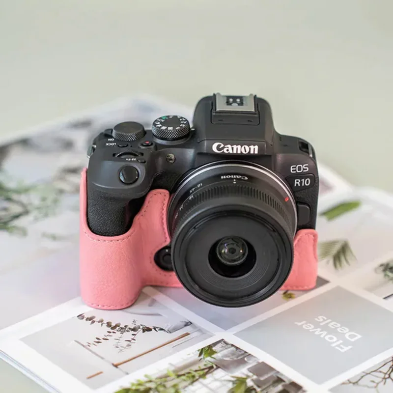 do aparatu Canon R10 torba R50 etui ochronne R8 wzór liczi Pu skórzane etui R100 miniaturowa DSLR RP ręcznie robiona podstawa