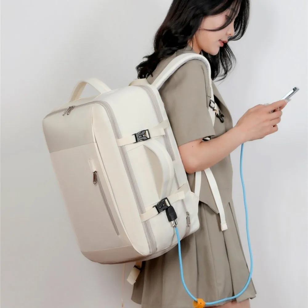 Stylish Expandable Travel Backpack Anti-Theft Large Capacity Vacuum Travel Bags Dedicated Compartment Oxford Laptop Bag School