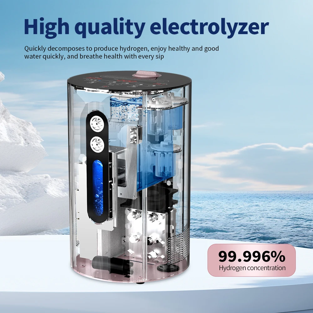 SUYZEKO Portable Molecular Hydrogen Water Generator Hydrogen Inhalation Machine for Wellness 99.99% Purity Low Noise  200ml/min