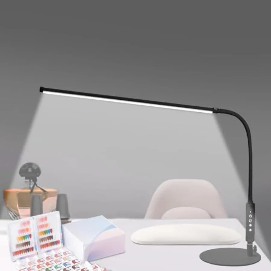 

Led Desk Lamp: 360° Adjustable Nail Light for Desk with 3 Color Modes 5 Brightness, 23.6-Inch Nail Lamp for Desk for Salon Mani