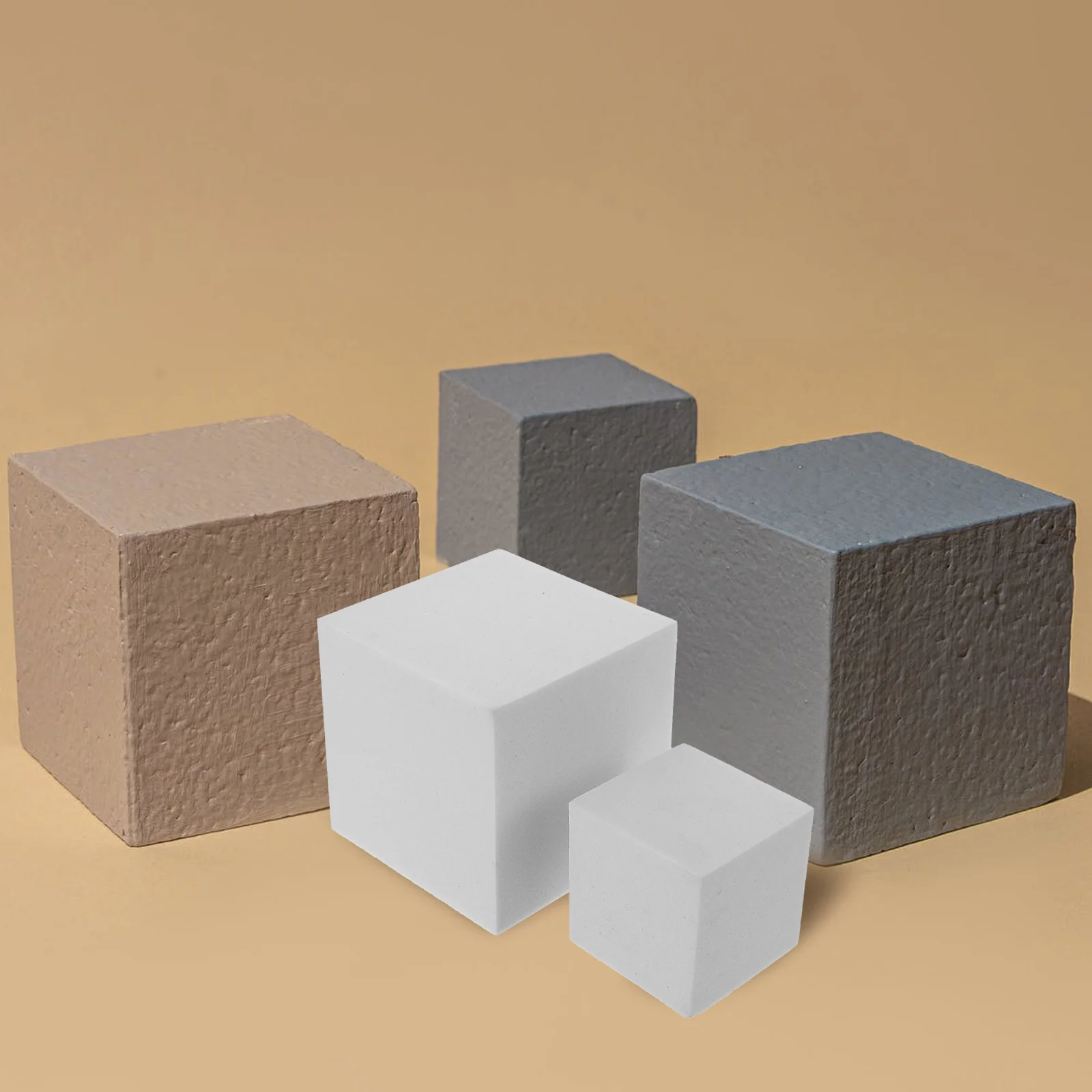 

8pcs Geometric Photography Props Three Dimensional Shooting Ornaments Foam Stereo Cubes for Jewelry Cosmetics Home Supplies