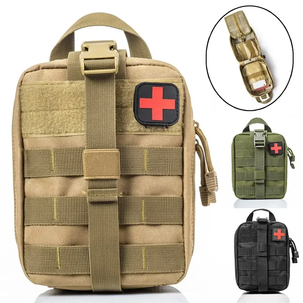 Survival First Aid Kit Container Waterproof Tactical Molle Waist Pack Outdoor Climbing Camping Equipment Safe Bag EDC Tool Pouch