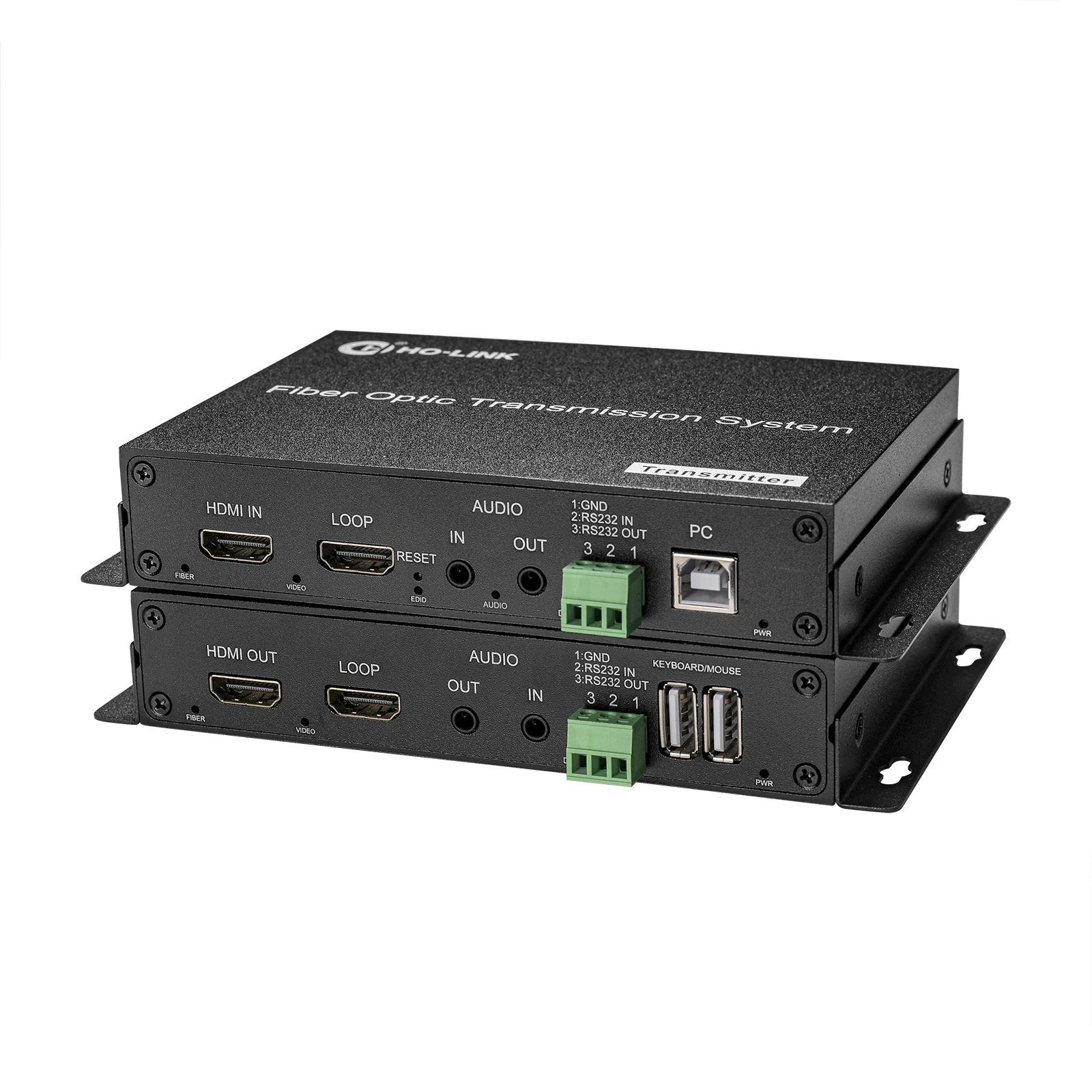 

HDMI KVM Fiber Extender Over Fiber RS232 Audio 4K@60Hz Fiber Optic Video HDMI Extender 10KM With KVM