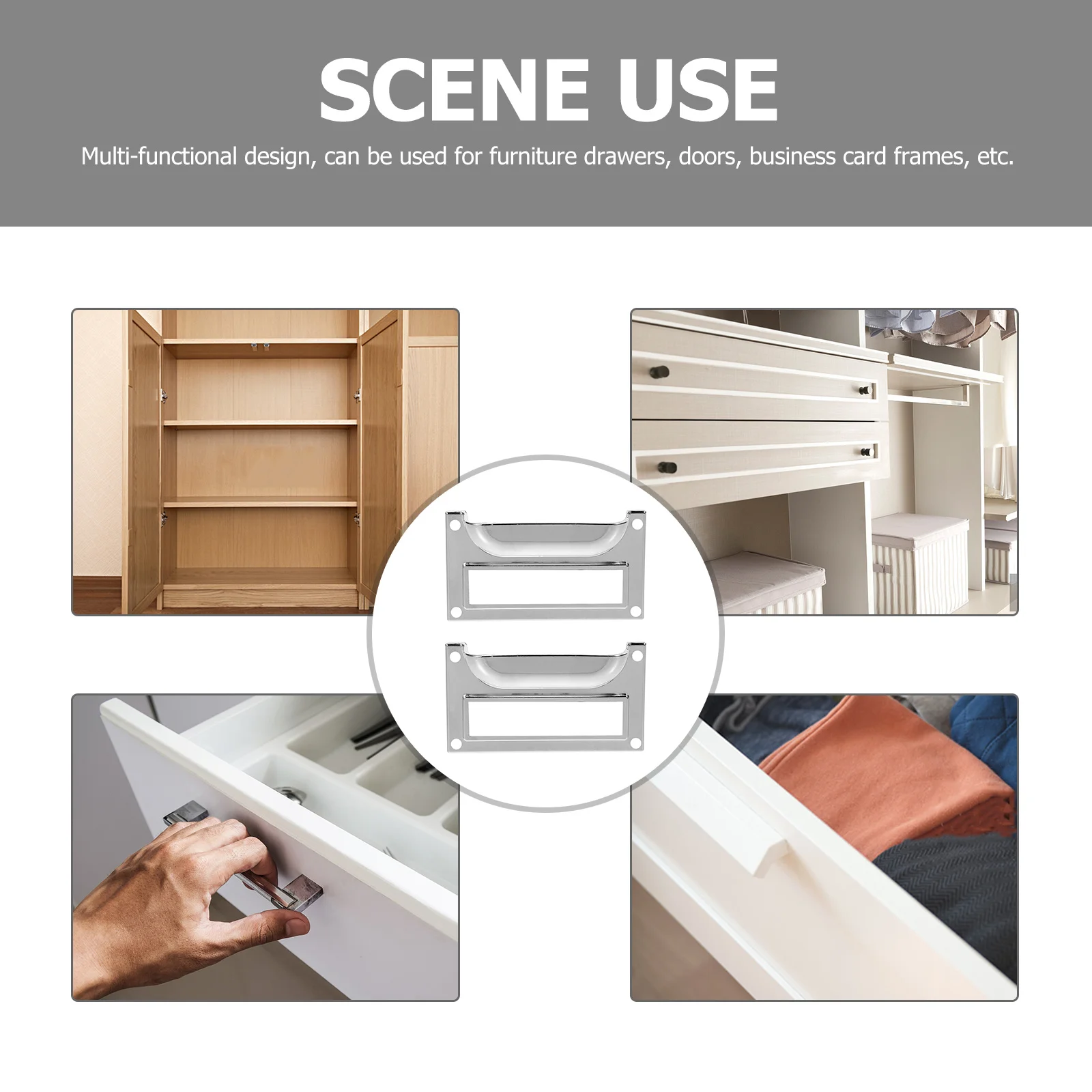 

2Pcs Convenient Modern Cabinet Knobs Drawer Pulls for Wardrobe Dresser Furniture Hardware Wardrobe Door Pulls Cabinet Knobs