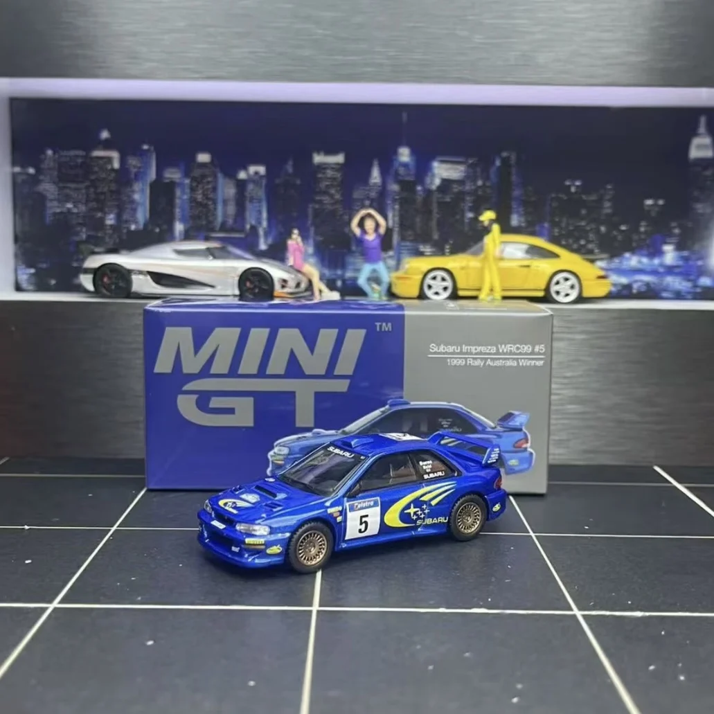 

MINIGT 1:64 Subaru Impreza WRC99 1999 Rally Australia Winner # 5 MGT00986-L автомобильные игрушки из сплава, литая под давлением металлическая модель для детей