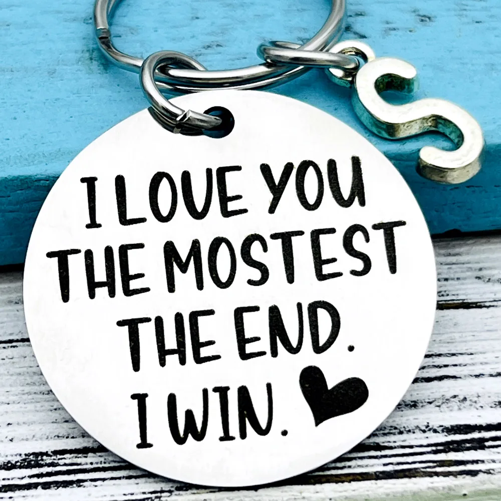 I Love You The Mostest Boyfriend Gifts Couple Keychain I for Boyfriend Girlfriend Husband Wife Valentines Day Gift