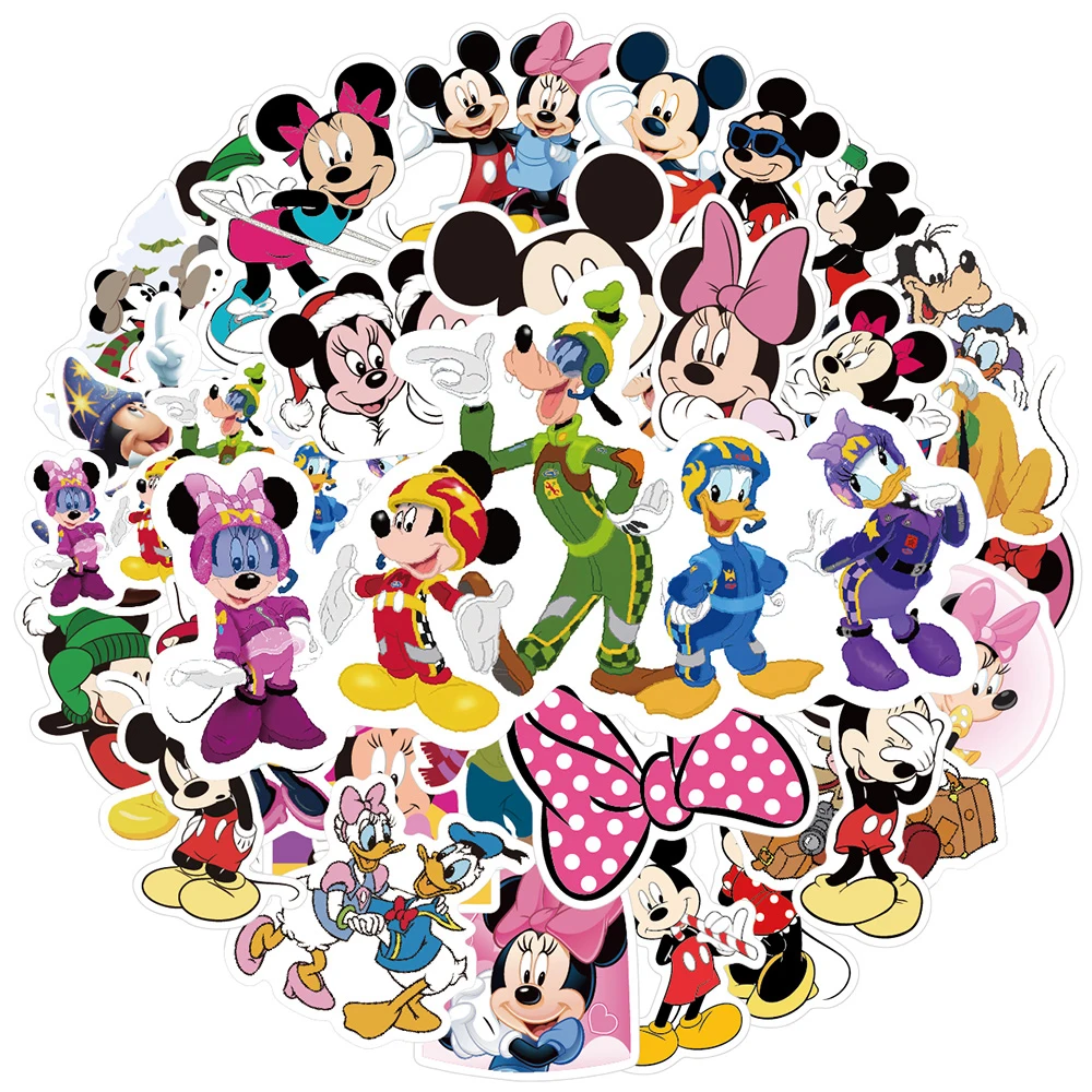 10/30/50PCS Disney Mickey Mouse Stickers Cute Decal Phone Skateboard Guitar Scrapbook Luggage Graffiti Cartoon Kids Sticker Toys