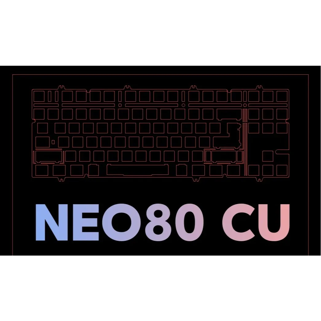 Wzmocniona płyta do klawiatury mechanicznej Neo80 Cu, wykonana z aluminium, CF, PP, PC, POM, FR4, PEI, mosiądzu (do montażu śrub na płytce PCB). — zdjęcie produktu 6