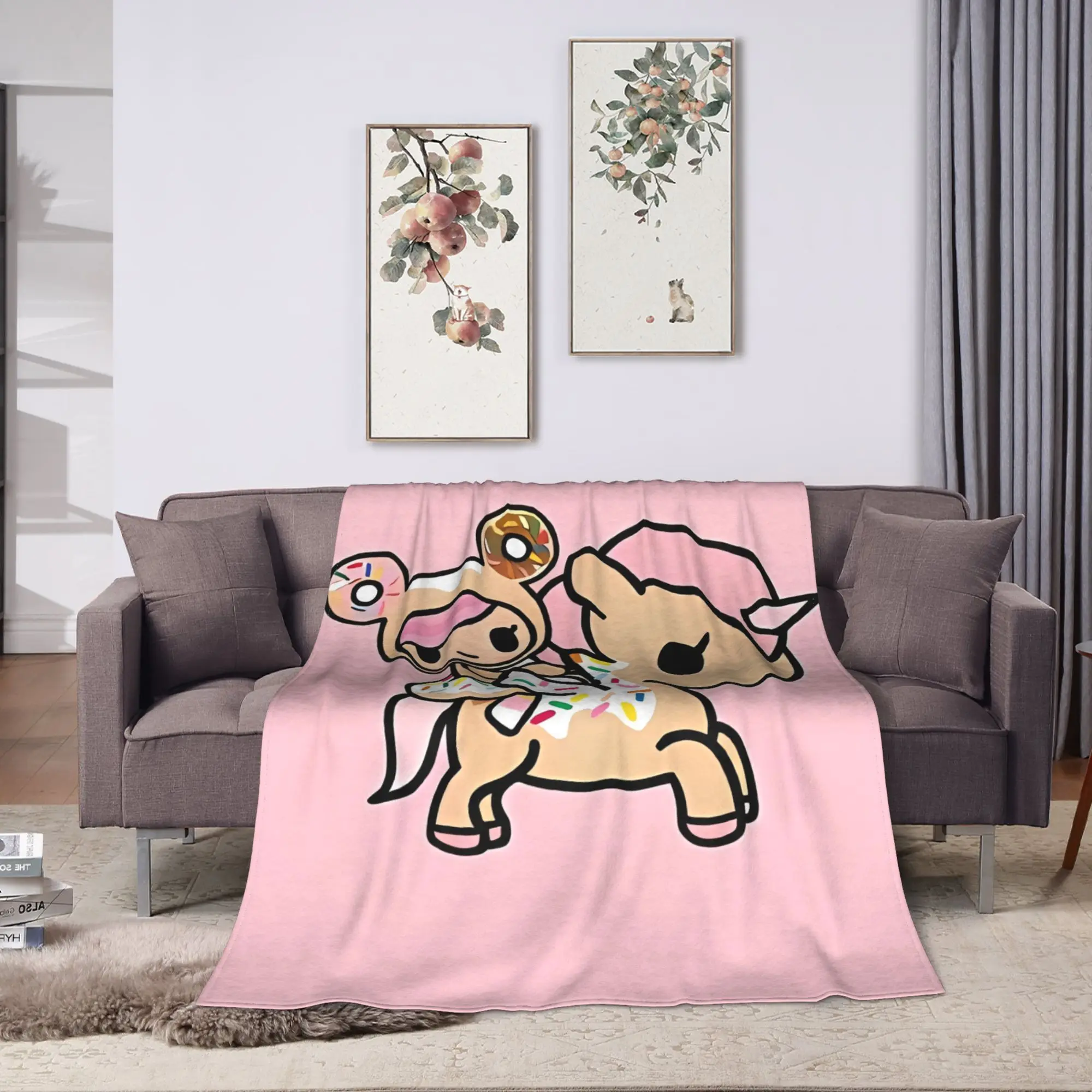 Tokidoki Kawaii Donutella Sandy Unicorno Blanket  Decorative Flannel Throw Blanket For Outdoor Soft Warm Bedspread Birthday Gift