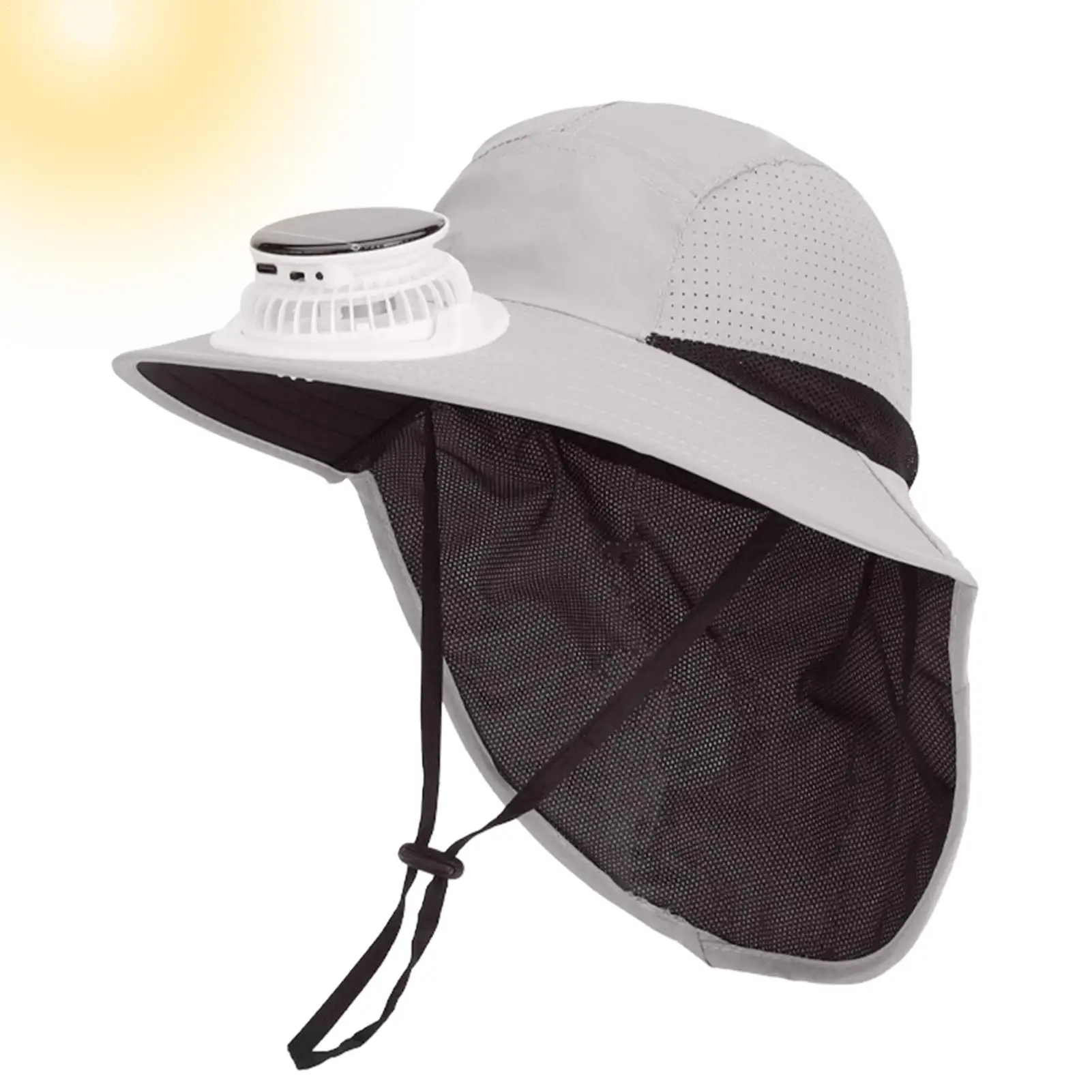 

Kids Hat With Fan Wide Brim Cooling Hat Quick-Drying Sunblock Cap Wide Brim For Cycling Fishing Camping Summer Cooling Tool
