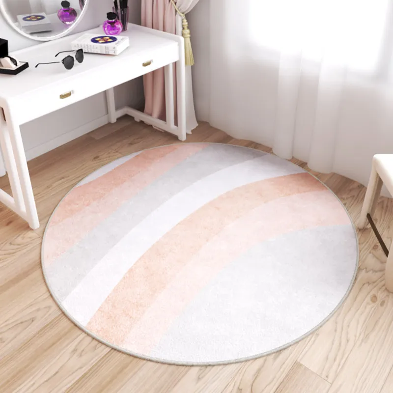 Round Pink Cloakroom Carpet Princess Style Simple Rugs for Bedroom  Large Area Carpets for Living Room Balcony Porch Door Mat