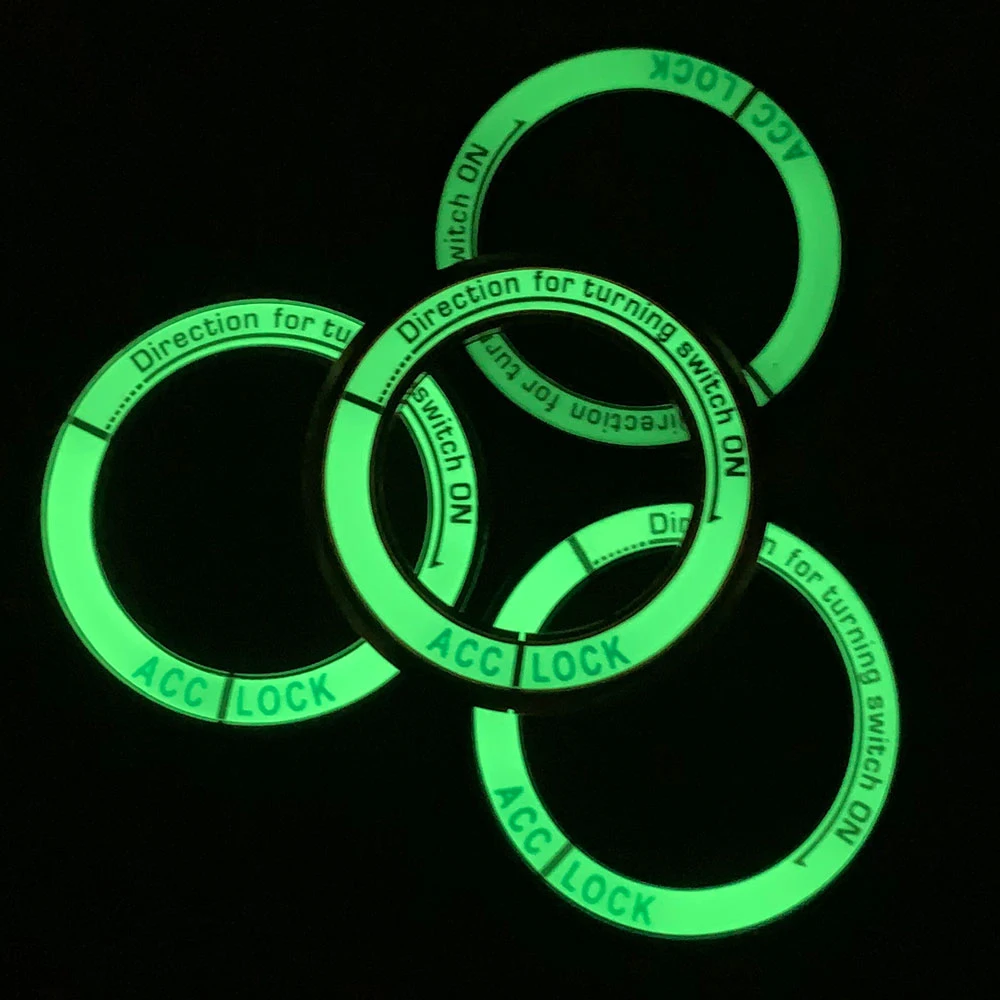 مضيئة مفتاح إشعال حلقة التبديل غطاء الكسوة ملصق لنيسان ليفينا تيدا سيلفي قاشقاي X-TRAIL مشمس مارس Venucia