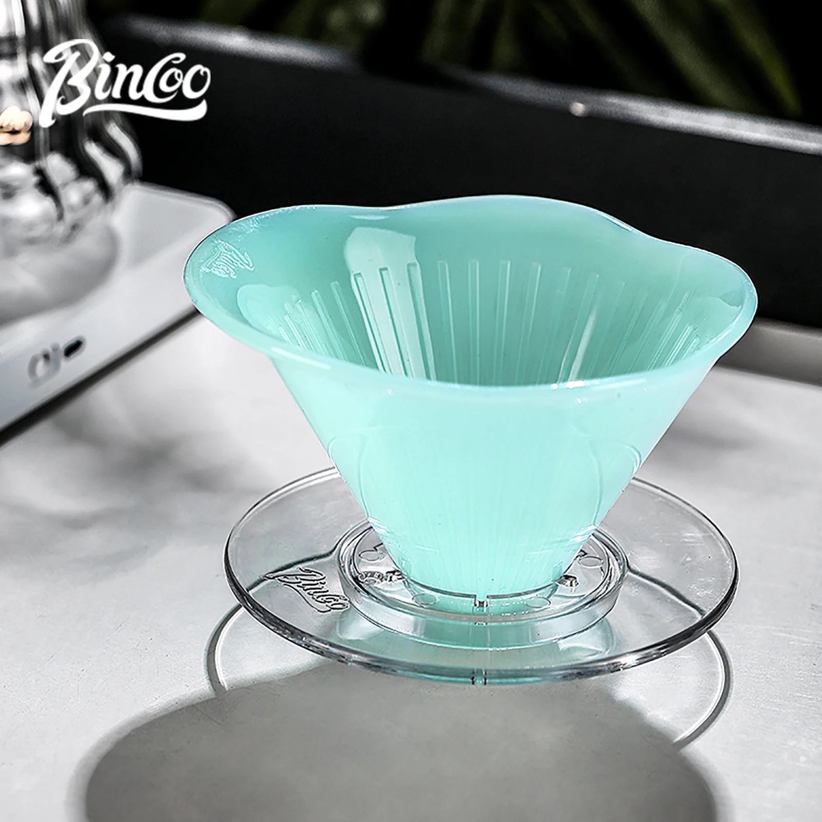 Bincoo Pour Over Coffee Dripper Calla Lily Shape Slow Drip Hand Brew Coffee Filter Cup for Home barista Travel Coffee Accessorie