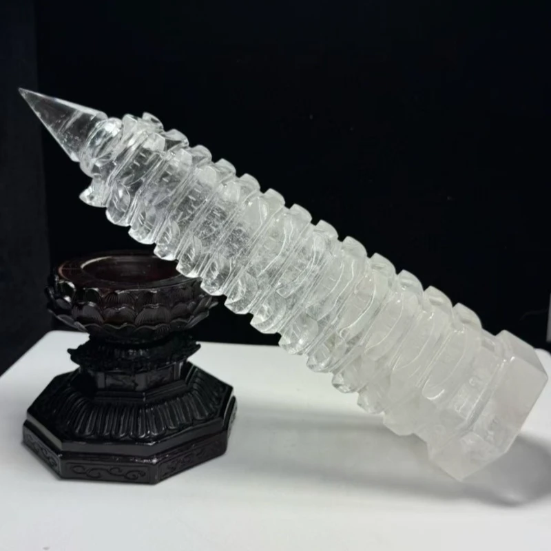 

Natural Pink Purple White Crystal Wenchang Tower Desk Ornament Crafts Crystal Tower Office Home Feng Shui