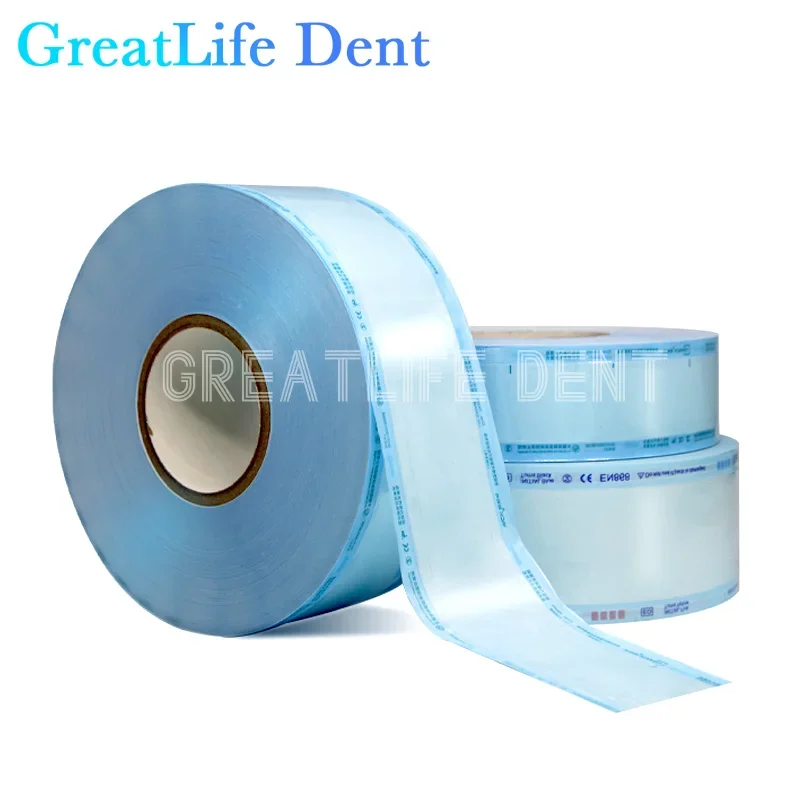 GreatLife Dent 200m/Roll Wide 55/75/100/150mm Sterilizing Bag Disposable Medical-grade Steril Pouch Tattoo Dental Nail art Bags