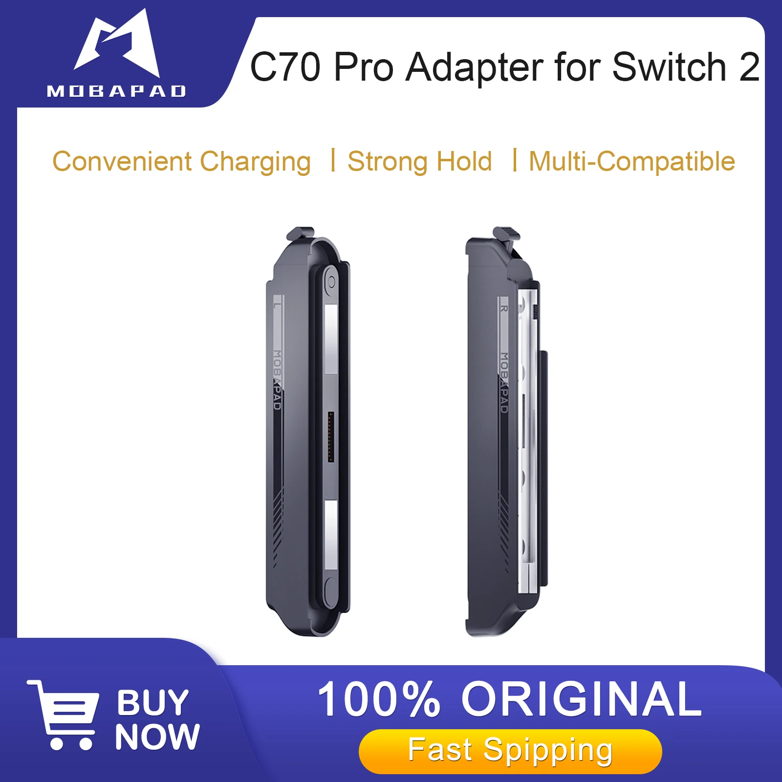 

Адаптер-зарядное устройство MOBAPAD, совместимый с Switch 2, док-станция для зарядки и игр для оригинальных Joy-Con на игровой консоли Switch 2