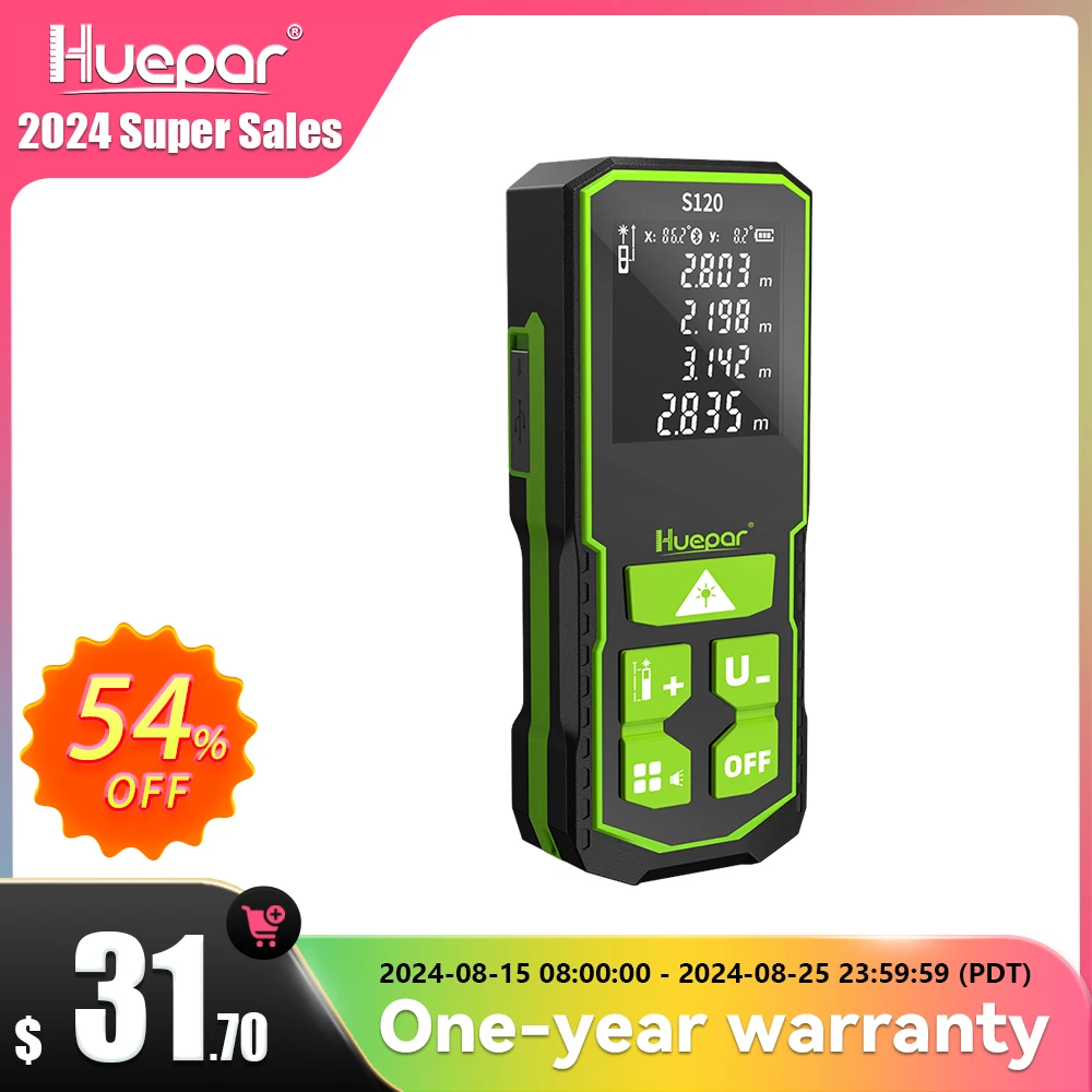 

Huepar Laser Distance Meter 120M Electronic Roulette LCD Digital Laser Rangefinder Trena Metro Measuring Tape Ruler Test Tools